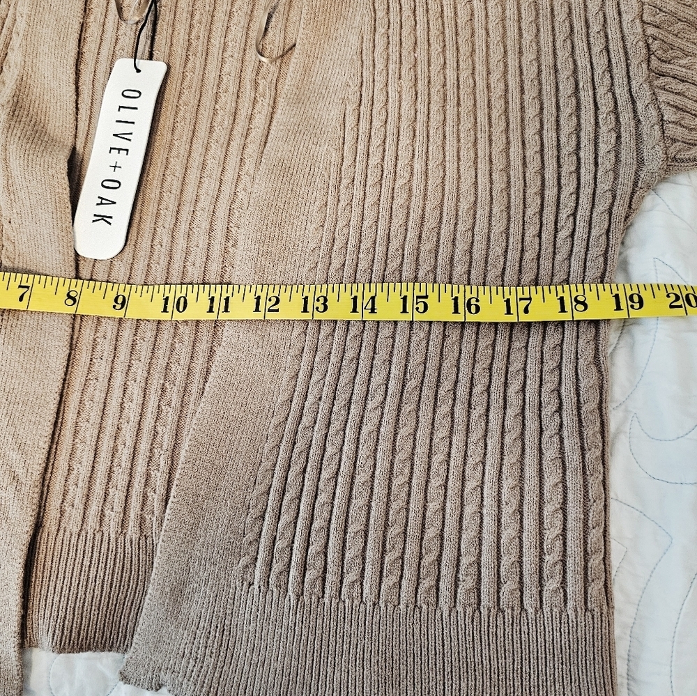 Olive + Oak Women's Brown Ribbed Sweater Cardigan Size Small NWT - Picture 6 of 7